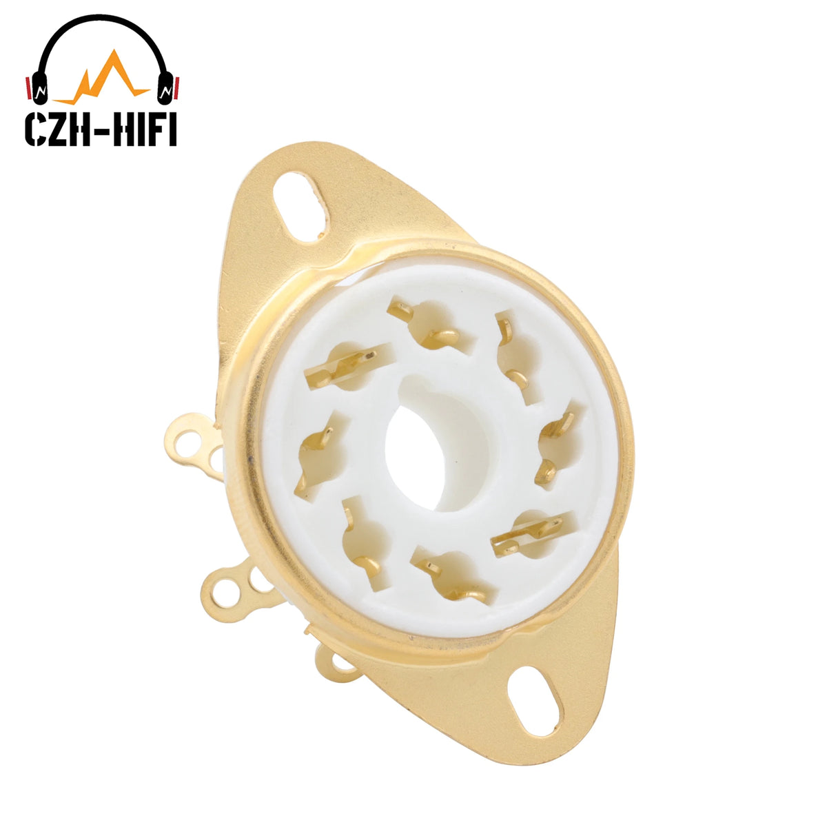 10pcs 8-Pin Octal Ceramic Tube Socket Valve Base for KT88 EL34 6L6 6V6 6SN7, Gold/Tin Plated