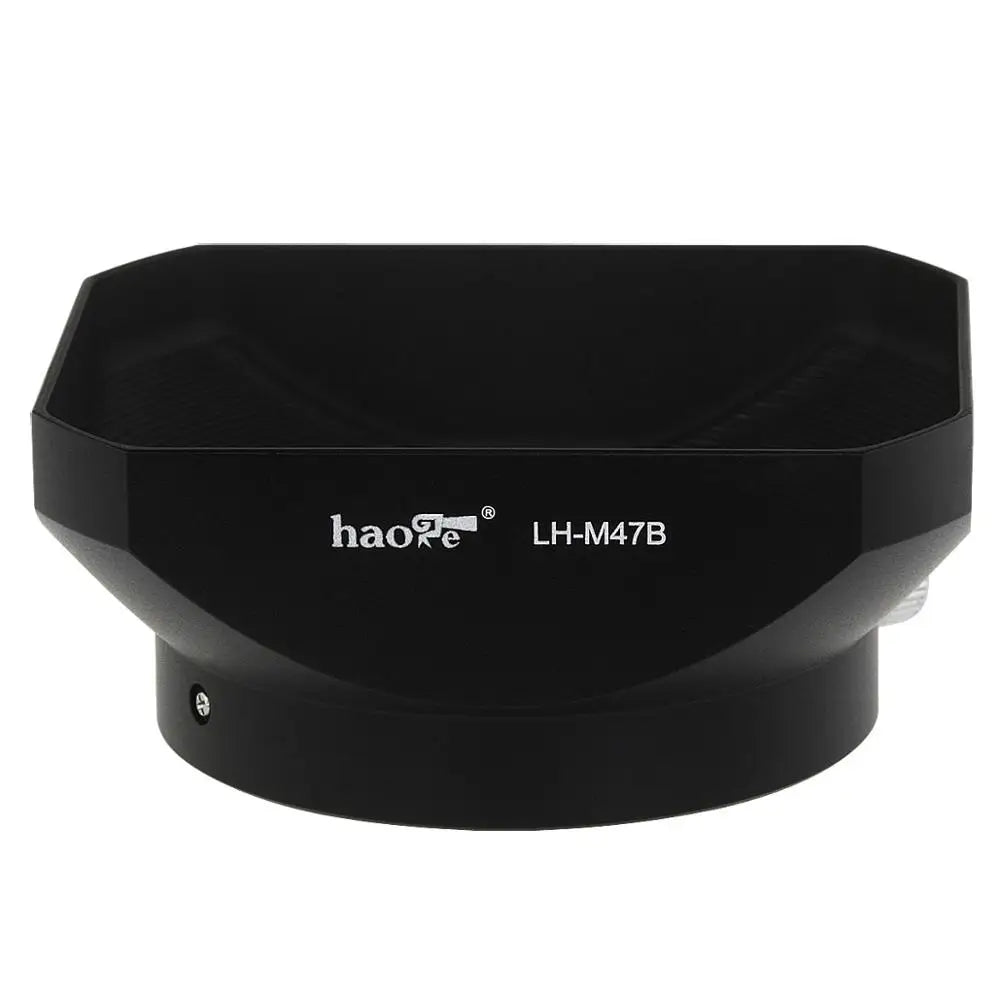 Haoge LH-M47B Metal Lens Hood Shade for Olympus M.ZUIKO Digital 12mm f/2 Lens Black