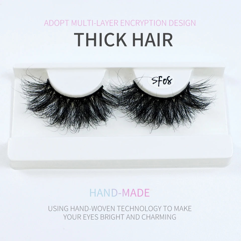 Mink Lashes Wholesale 5/10/30/50 Pairs 25mm Eyelashes Long Wispy Messy Fluffy Lashes Bulk Makeup 25 mm Mink Eyelashes