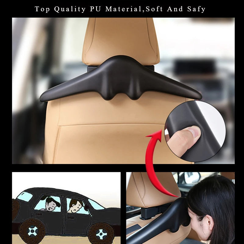 Top Soft PU Leather Car Coat Hangers Hangers For Suit Coat Jacket Back Seat Headrest Clothes Hanger Safety Handle Hanging Hook