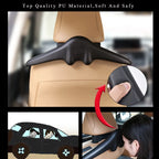 Top Soft PU Leather Car Coat Hangers Hangers For Suit Coat Jacket Back Seat Headrest Clothes Hanger Safety Handle Hanging Hook