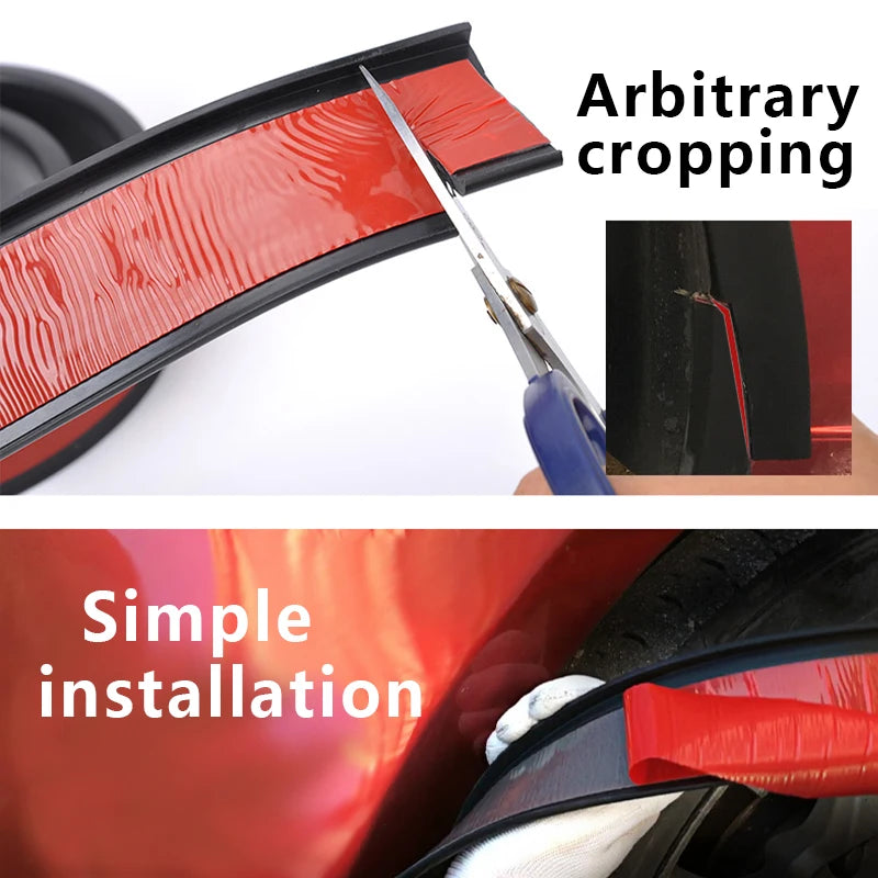 Universal Rubber Fender Flare Wheel Arch Trim Lip Strip, Scratch-Proof, 3-6m x 30-50mm