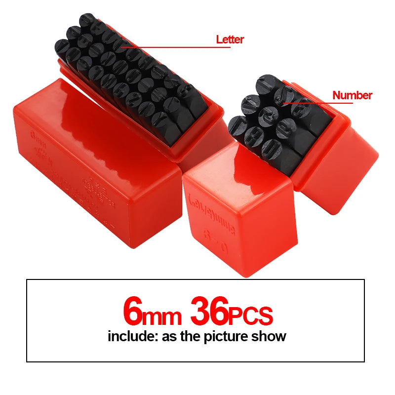 Letter&Number Stamp Punch Set Hardened Steel Metal Wood Leather Steel Punch Alphabet Letter Number Tool Leather craft Stamp