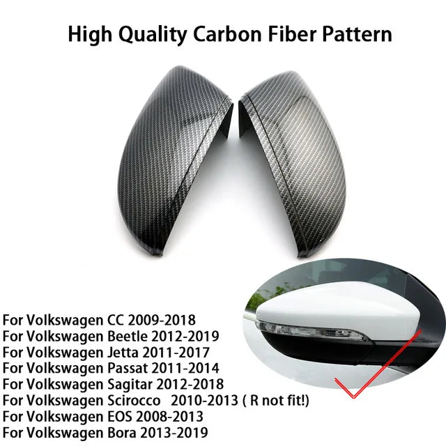POLO Scirocco EOS Bora Jetta Beetle Passat Sagitar Car carbon fiber rear mirror cover For Volkswage VW Golf 6 Golf 5 Golf 7 CC