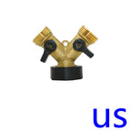 Brass Female 3/4" 2-Way Garden Tap Water Splitter Y Irrigation Valve Female 3/4 Garden Hose Splitter Watering Adjustable 1Pcs