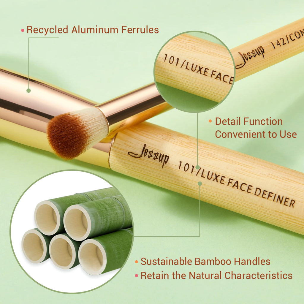 Elevate Your Beauty Routine: Jessup Pro Eco Bamboo Brush Set