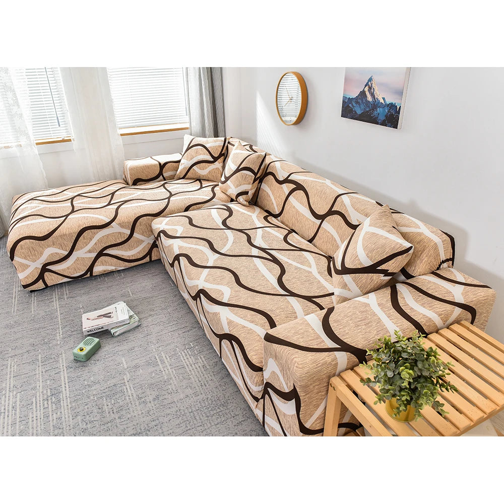 Sofa Cover for Living Room Stretch Printed Sofa Slipcover L shape Corner Sofa Covers funda sofa Elastic Couch Cover 1/2/3/4-seat