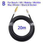 20m Sewer Drain Water Cleaning Hose Sewage Pipe Blockage Clogging hose Cord Nozzle for Karcher Bosch High Pressure Jet Washer