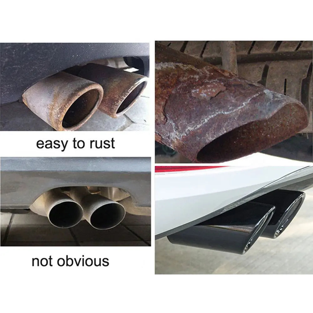 DSYCAR 1pair Chrome Plating Stainless Steel Car Exhaust Muffler Tip Pipes Covers ,universal car accessories