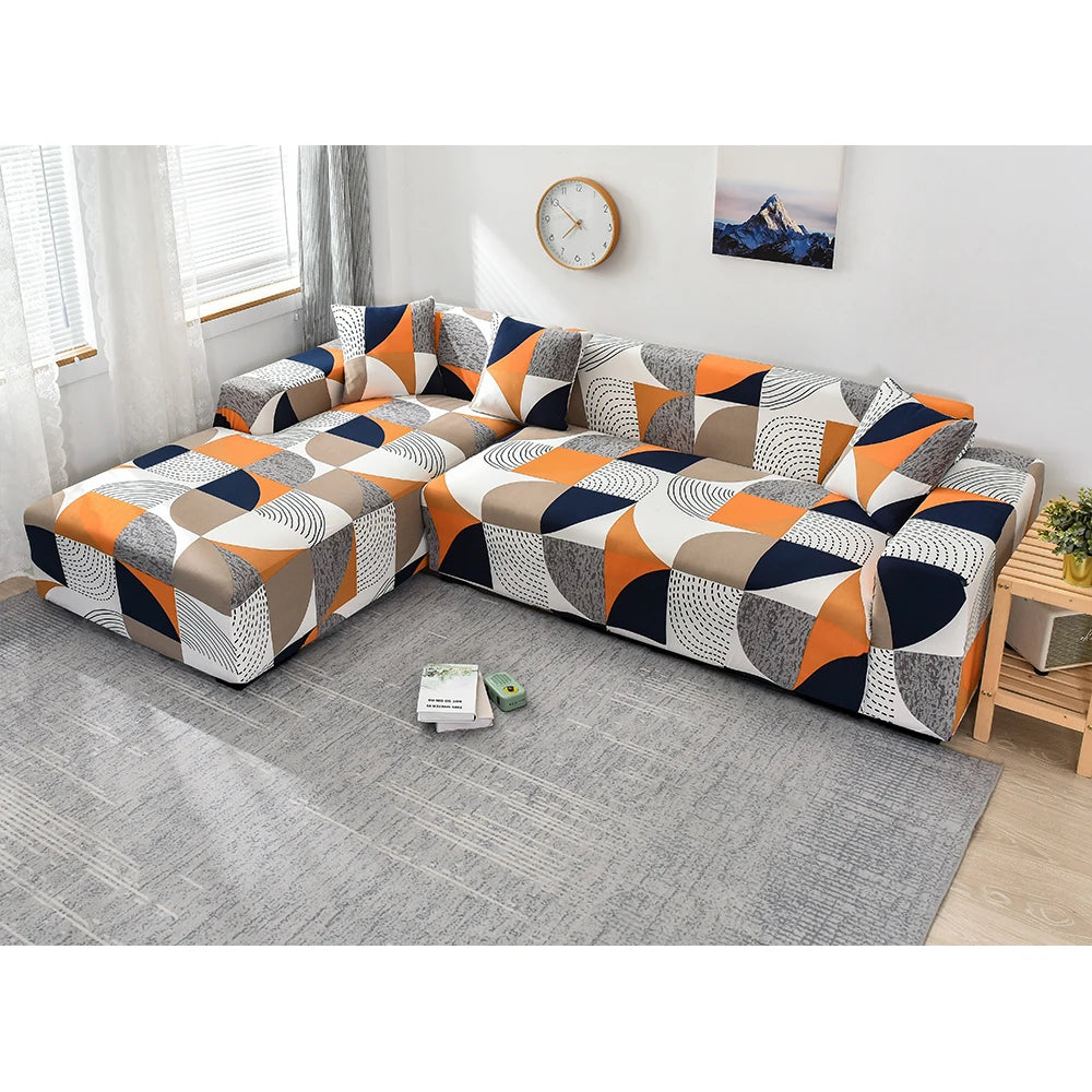 Sofa Cover for Living Room Stretch Printed Sofa Slipcover L shape Corner Sofa Covers funda sofa Elastic Couch Cover 1/2/3/4-seat