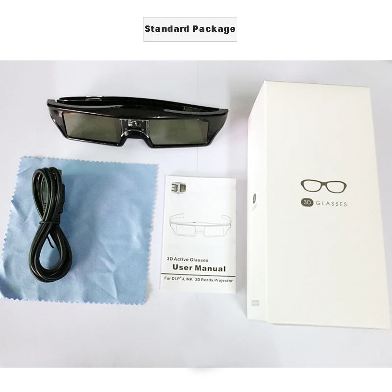 2PCS 3D Glasses DLP-LINK Active Shutter Universal for Xgimi Z4X(H1/Z5 Optoma Sharp LG Acer H5360 Jmgo BenQ w1070 Projectors