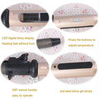 Diameter Size Styles Professional Nano Titanium Hair Curler with LED Digital Black+Gold Color Automatic Rotating Curling Iron