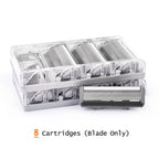 Qshave Black Spider New 6 Blade System Man Manual Shaving Razor Germany X6 Blade with Trimmer Blade, 4 & 8 &16 Cartridges Choice