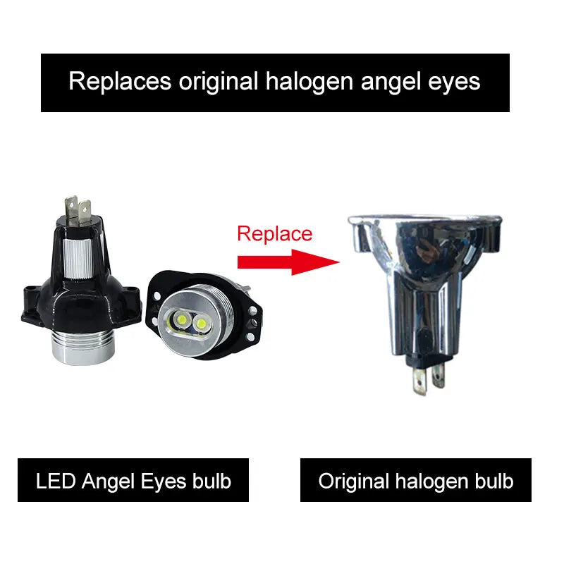 2pcs CANbus 10W LED Angel Eyes Marker Bulbs for BMW 3 Series E90 E91 2006-2008