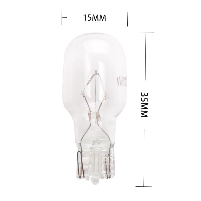 Wholesales 100pcs/lot Warm White T15 W16W Halogen Light 12V 18W Interior Clearance Light Dashboard Automotive Clear Glass