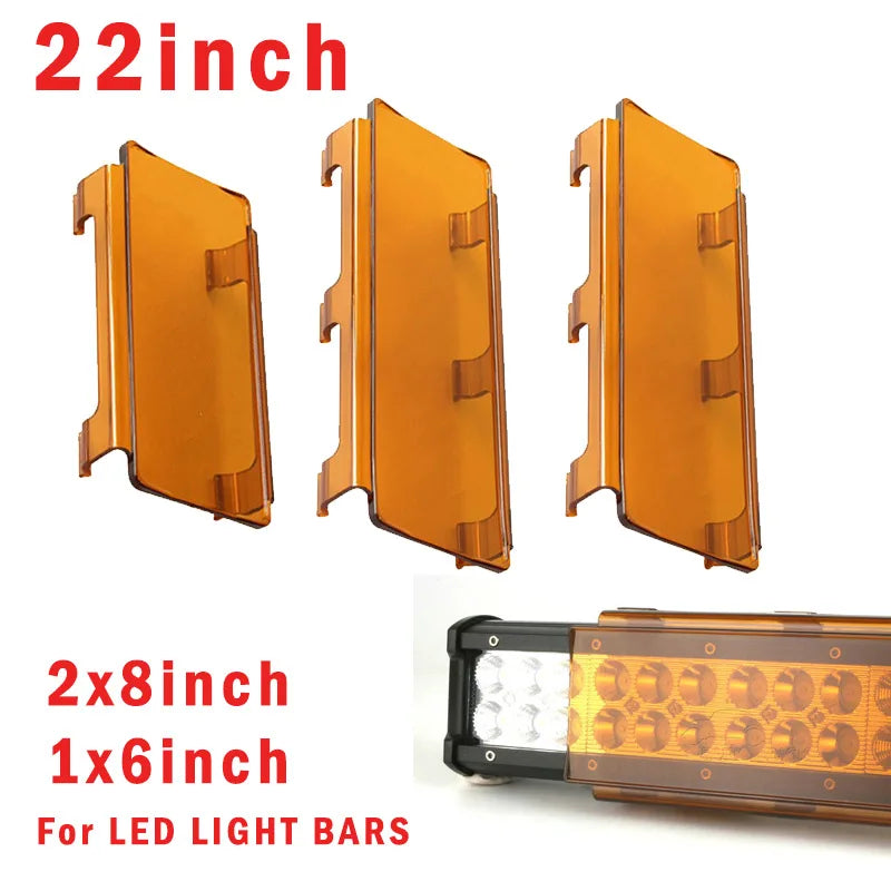 LED Work Light Bar Dust Proof Protective Covers Amber Clear Black Red White Color For 3" 4" 7" 12" 20" 22" 32" 42" 52" Led Light