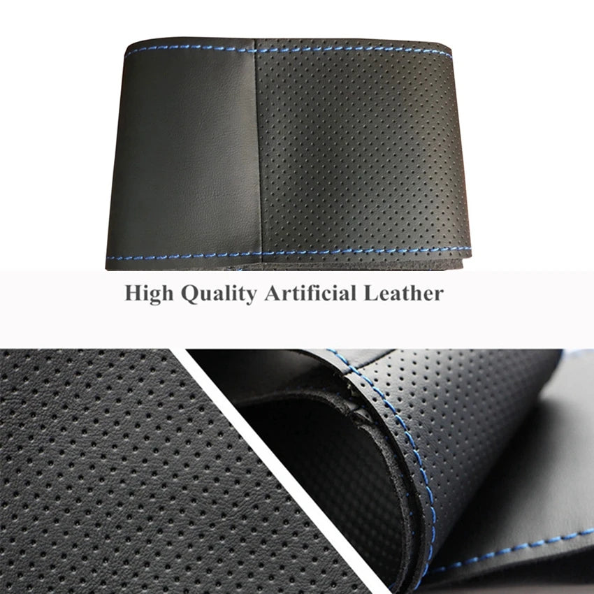 Hand-stitched Black Microfiber Leather Car Steering Wheel Cover For Nissan Teana 2013-2018 Altima 2013-2018 X-Trail 2014-2017