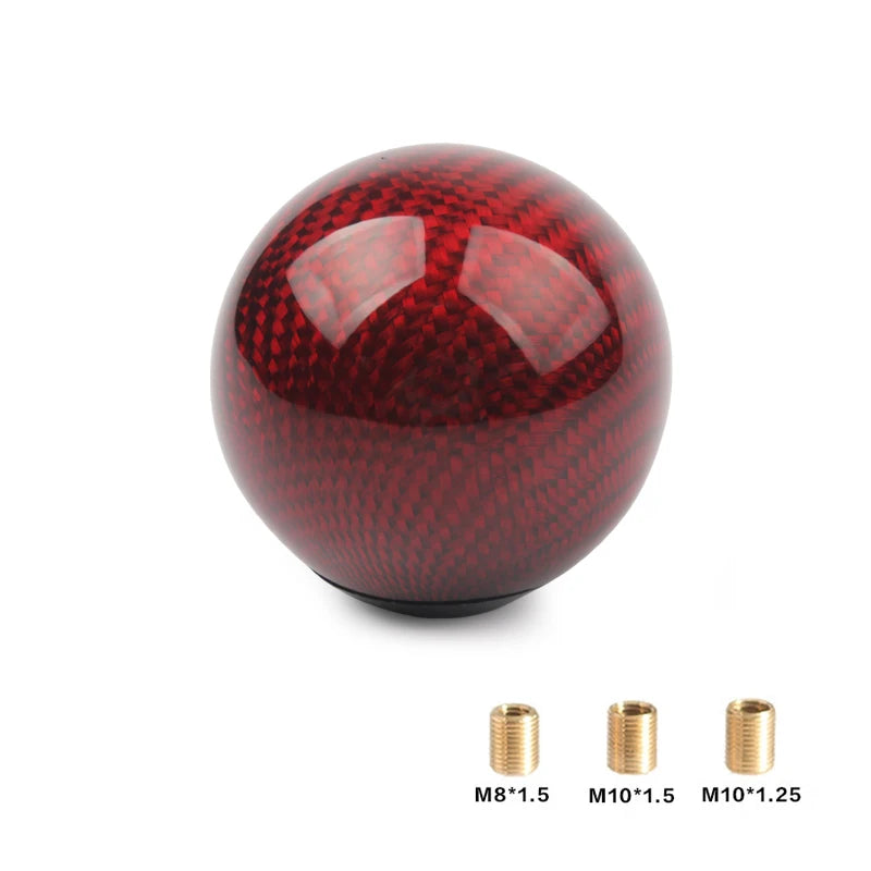 Universal Car Gear Shift Knob Carbon Fiber Car Gear Shift Knob Shifter Lever Round Ball Shape Acrylic Transparent Packaging