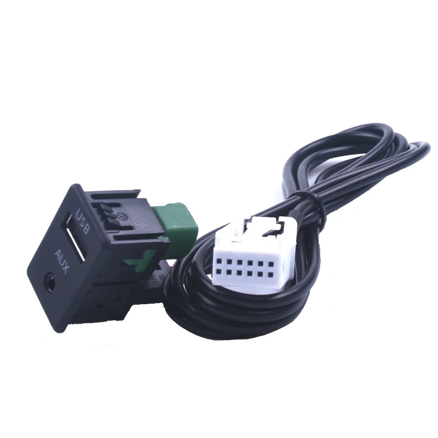 USB + AUX Switch Plug & Cable For VW Passat B6 B7 RCD310 RCD510 Golf MK5 MK6