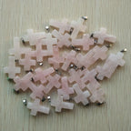 Wholesale 50pcs/lot  Fashion hot sell natural stone mixed color assort  cross pendants Charms fit Necklaces jewelry making
