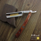 Straight Razor Shaving Knife Wooden Handle Stainless Steel Blade, Handmade
