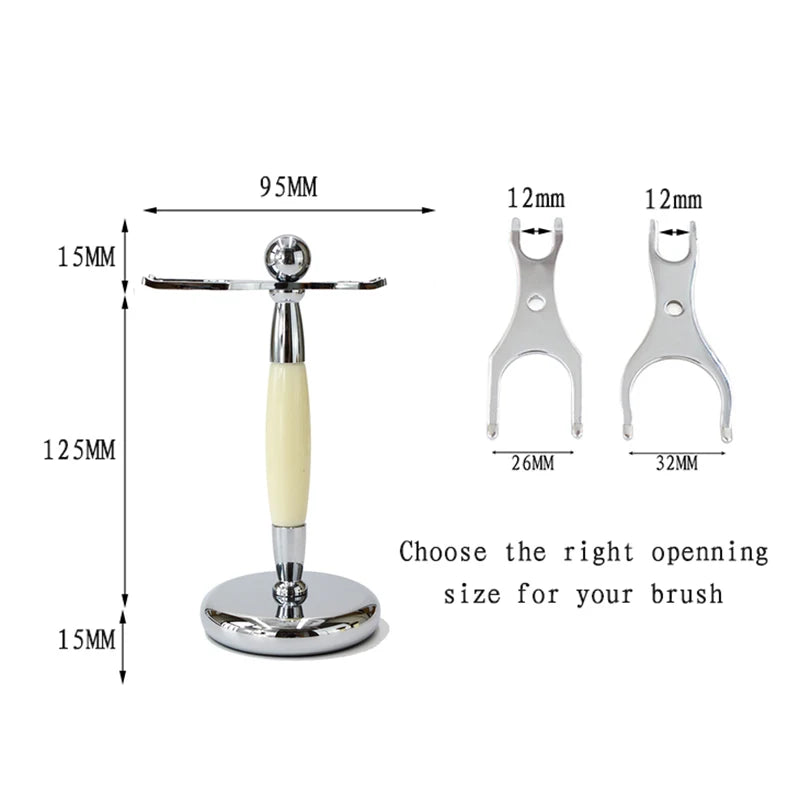 DSCosmetic Metal Shaving Brush Stand and Safety Razor Holder, 26mm/32mm/37mm Black/White