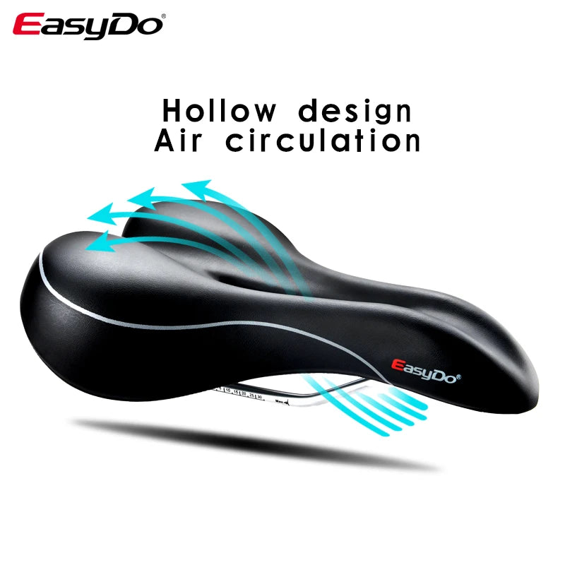 Easydo Comfortable Waterproof  Bicycle soft cushion Saddle Fits for MTB Road Bike Folding Bike Hollow Design Ergonomic Saddle