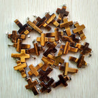 Wholesale 50pcs/lot  Fashion hot sell natural stone mixed color assort  cross pendants Charms fit Necklaces jewelry making