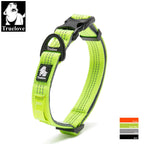 Truelove Reflective Nylon Dog Collar, Adjustable Padded Soft, Black/Gray/Neon Yellow/Orange S-XL