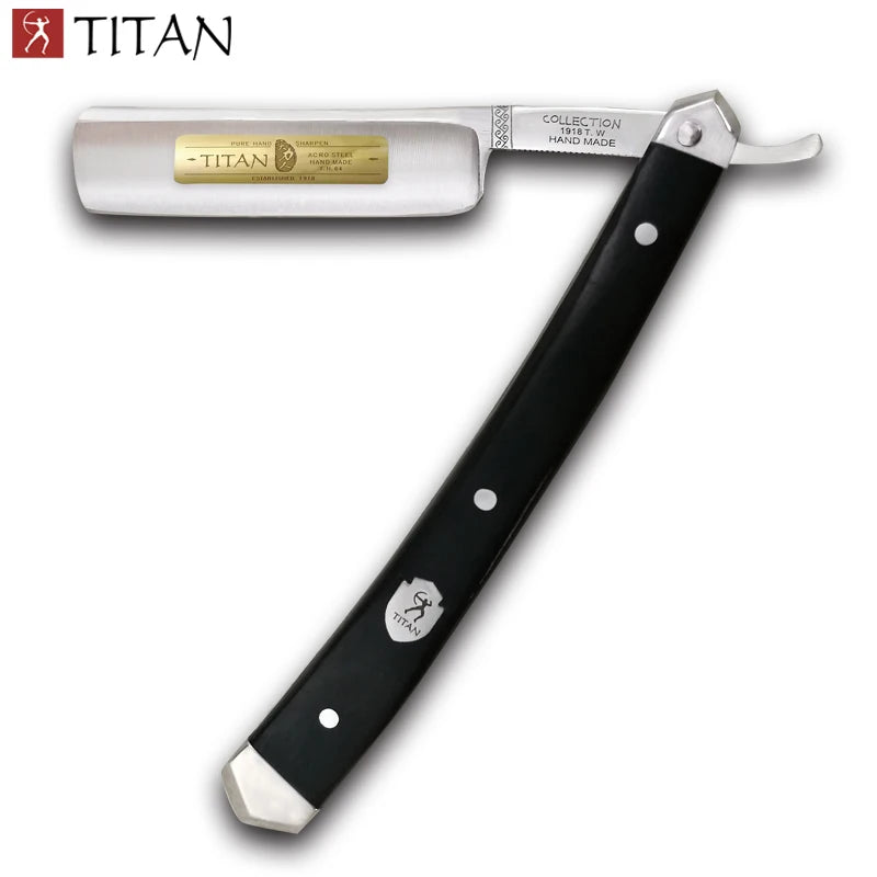 Straight Razor Shaving Knife Wooden Handle Stainless Steel Blade, Handmade