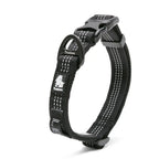 Truelove Reflective Nylon Dog Collar, Adjustable Padded Soft, Black/Gray/Neon Yellow/Orange S-XL