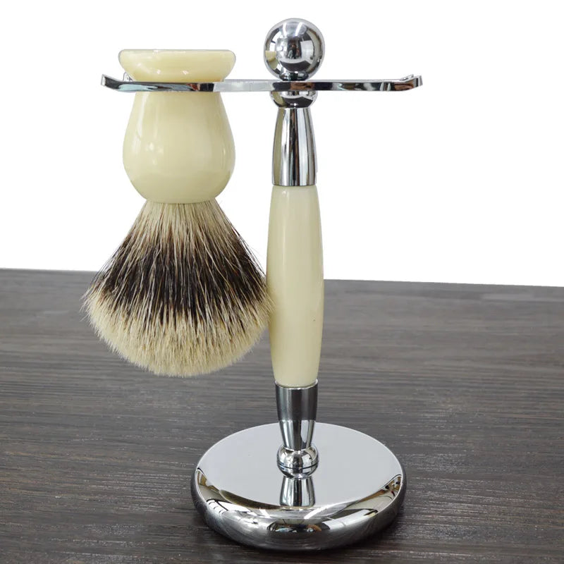 DSCosmetic Metal Shaving Brush Stand and Safety Razor Holder, 26mm/32mm/37mm Black/White