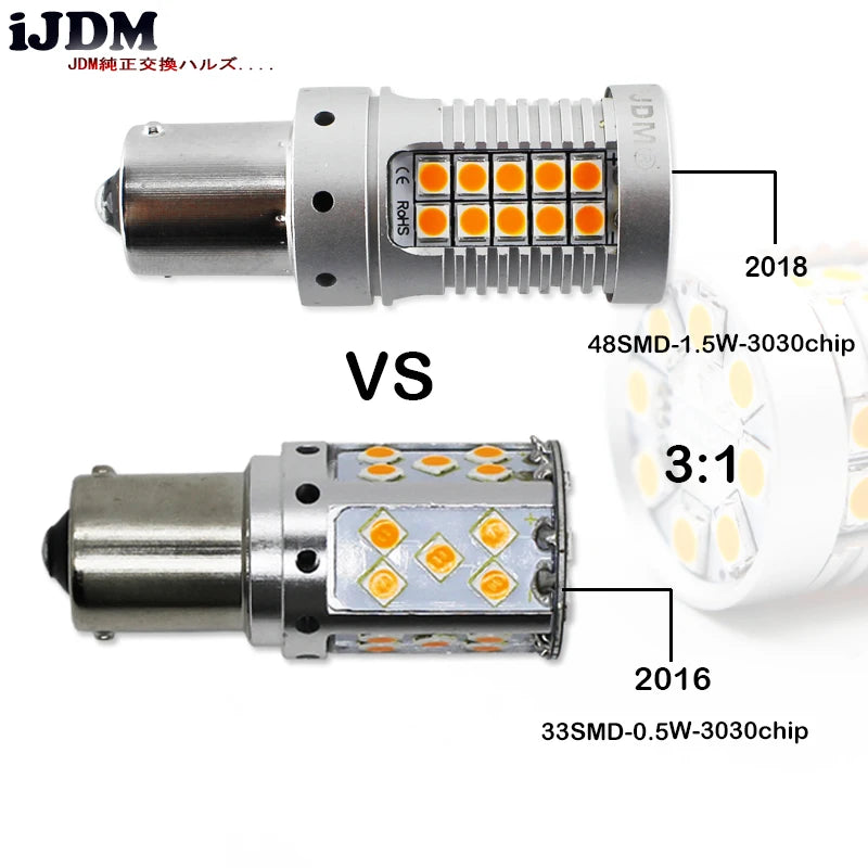 iJDM P21W PY21W LED Canbus BA15S BAU15S 19W 1156 Car led Light 3030 SMD Amber White Red DRL Auto Brake Lights Turn Signal Bulb