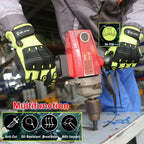 NMSafety Cut Resistant Work Gloves ANSI A6 Anti-Vibration Full Finger, Size L