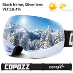 COPOZZ Outdoor Sports Ski Goggles UV400 Protection Ski Mask Male Female Anti-Fog Big Face Snow Glasses Snowboard Skiing Eyewear
