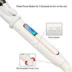 Ushow Curling Iron with Tourmaline Ceramic Technology and Digital Controls with Heat Resistant Silicone Mat