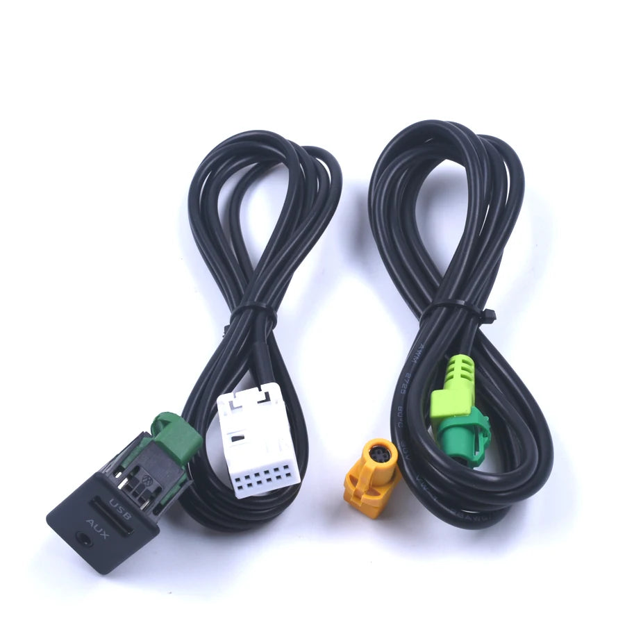 USB + AUX Switch Plug & Cable For VW Passat B6 B7 RCD310 RCD510 Golf MK5 MK6