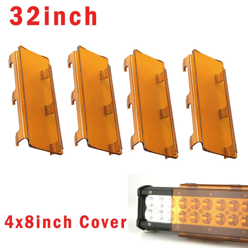 LED Work Light Bar Dust Proof Protective Covers Amber Clear Black Red White Color For 3" 4" 7" 12" 20" 22" 32" 42" 52" Led Light