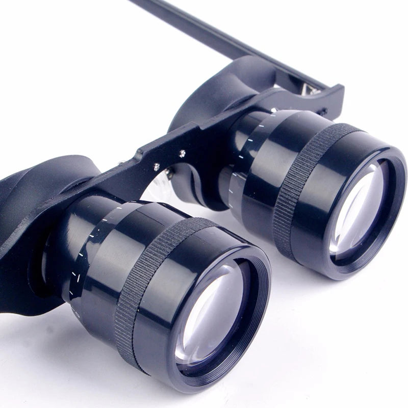 11x34 Compact Binoculars Glasses Style, Black Portable Opera Theater Concert Viewing