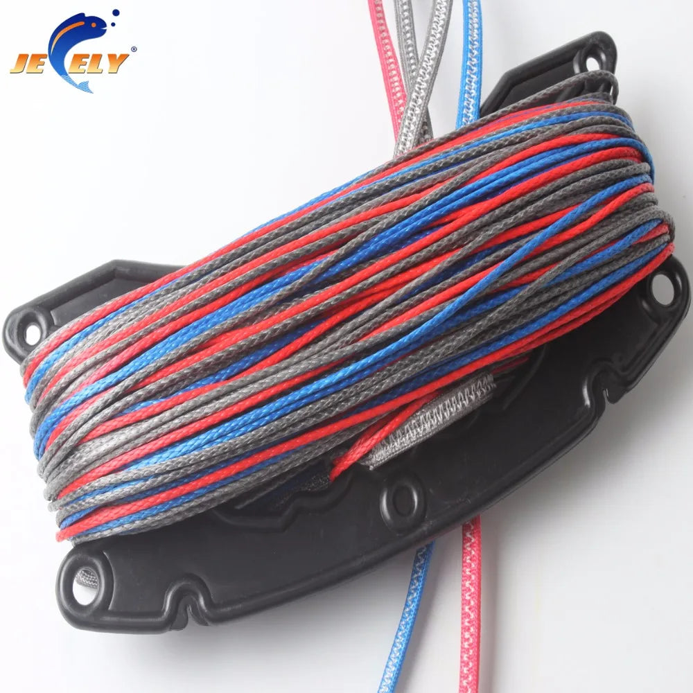 UHMWPE Fiber 4 line(1red in 400kg,1blue in 400kg,2grey in 400kg) x 25m kitesufing line set end looped