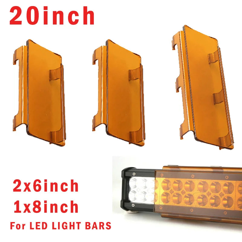 LED Work Light Bar Dust Proof Protective Covers Amber Clear Black Red White Color For 3" 4" 7" 12" 20" 22" 32" 42" 52" Led Light