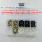 900pcs/Lot in Box Scissor Repair Kit Hairdressing Scissor Accessory Plastic 7*5/7*4/6*4mm Washers Barber Salon Scissor Parts
