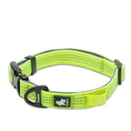 Truelove Reflective Nylon Dog Collar, Adjustable Padded Soft, Black/Gray/Neon Yellow/Orange S-XL