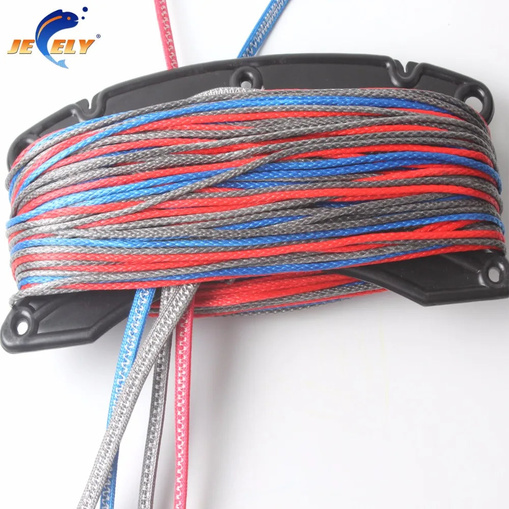 UHMWPE Fiber 4 line(1red in 400kg,1blue in 400kg,2grey in 400kg) x 25m kitesufing line set end looped