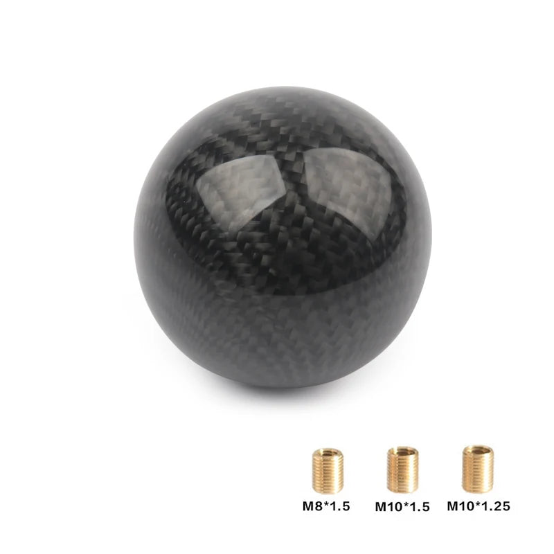 Universal Car Gear Shift Knob Carbon Fiber Car Gear Shift Knob Shifter Lever Round Ball Shape Acrylic Transparent Packaging