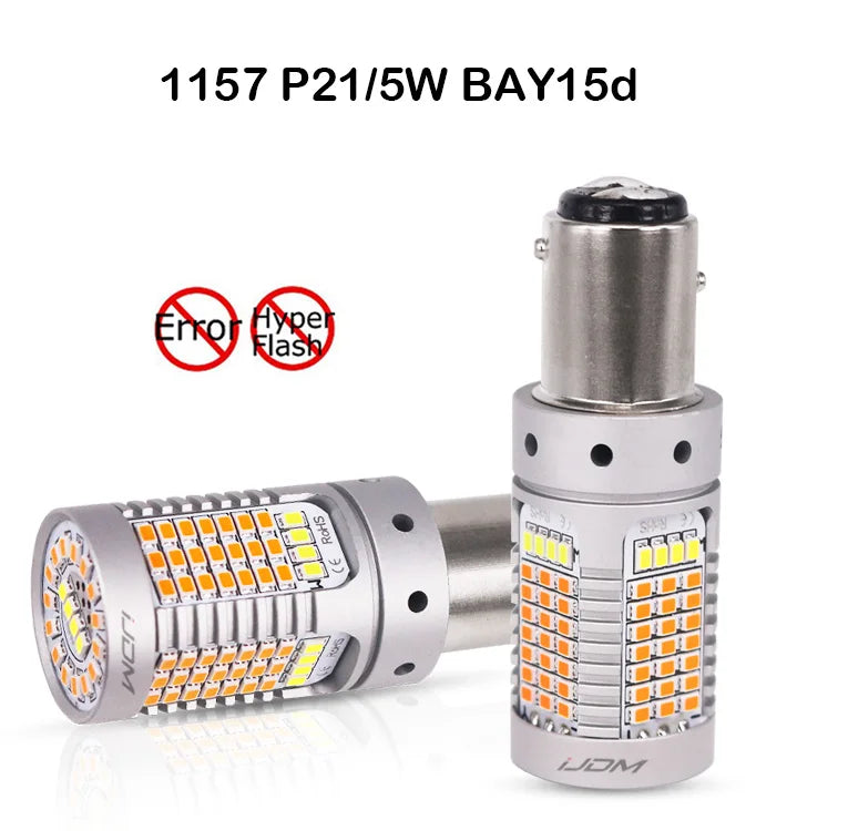 iJDM 7443/3157/1157 Switchback LED Bulbs White/Amber Canbus No Hyper Flash 2pc