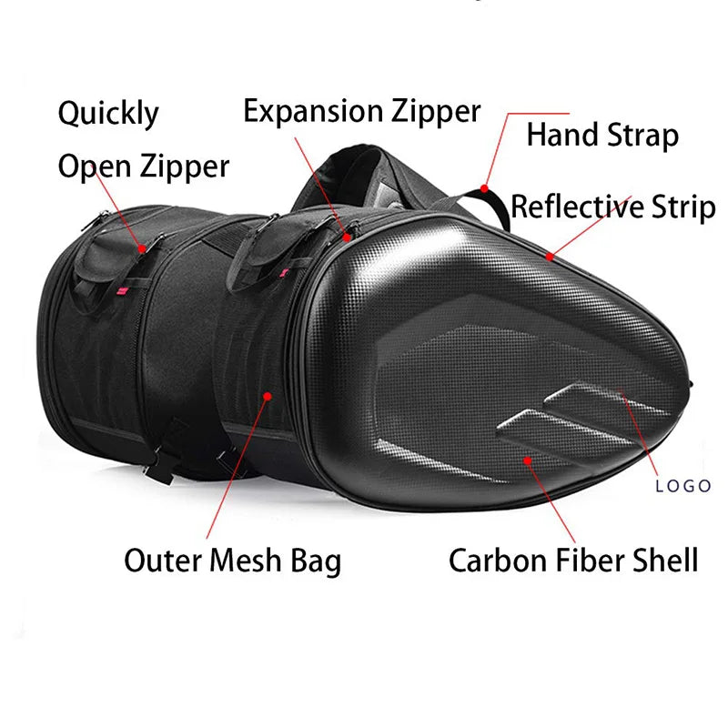 Newest Motorcycle Waterproof Racing Race Moto Helmet Travel Bags Suitcase Saddlebags + One Pair of Raincoat+Plastics