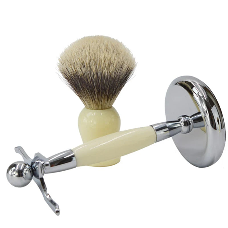 DSCosmetic Metal Shaving Brush Stand and Safety Razor Holder, 26mm/32mm/37mm Black/White