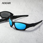 KDEAM Polarized Sports Sunglasses KD0623, Stress-Resistant Shield Lens, Black Frame