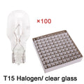 Wholesales 100pcs/lot Warm White T15 W16W Halogen Light 12V 18W Interior Clearance Light Dashboard Automotive Clear Glass